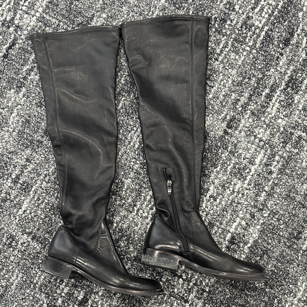 Via Spiga Black Over-the-Knee Boots
